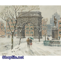 Tranh sơn dầu tuyết rơi tuyệt đẹp